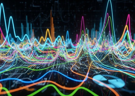 Image of a variety of lines in color indicative of Trends